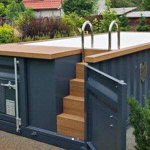 6,2 m x 2,5 m großer Containerpool mit Wärmepumpe, Premium-Paket