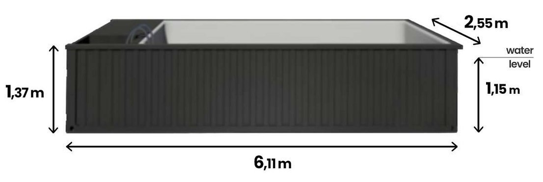 Containerschwimmbecken 6,2m x 2,5m gebrauchsfertig, Komfortpaket - Image 6