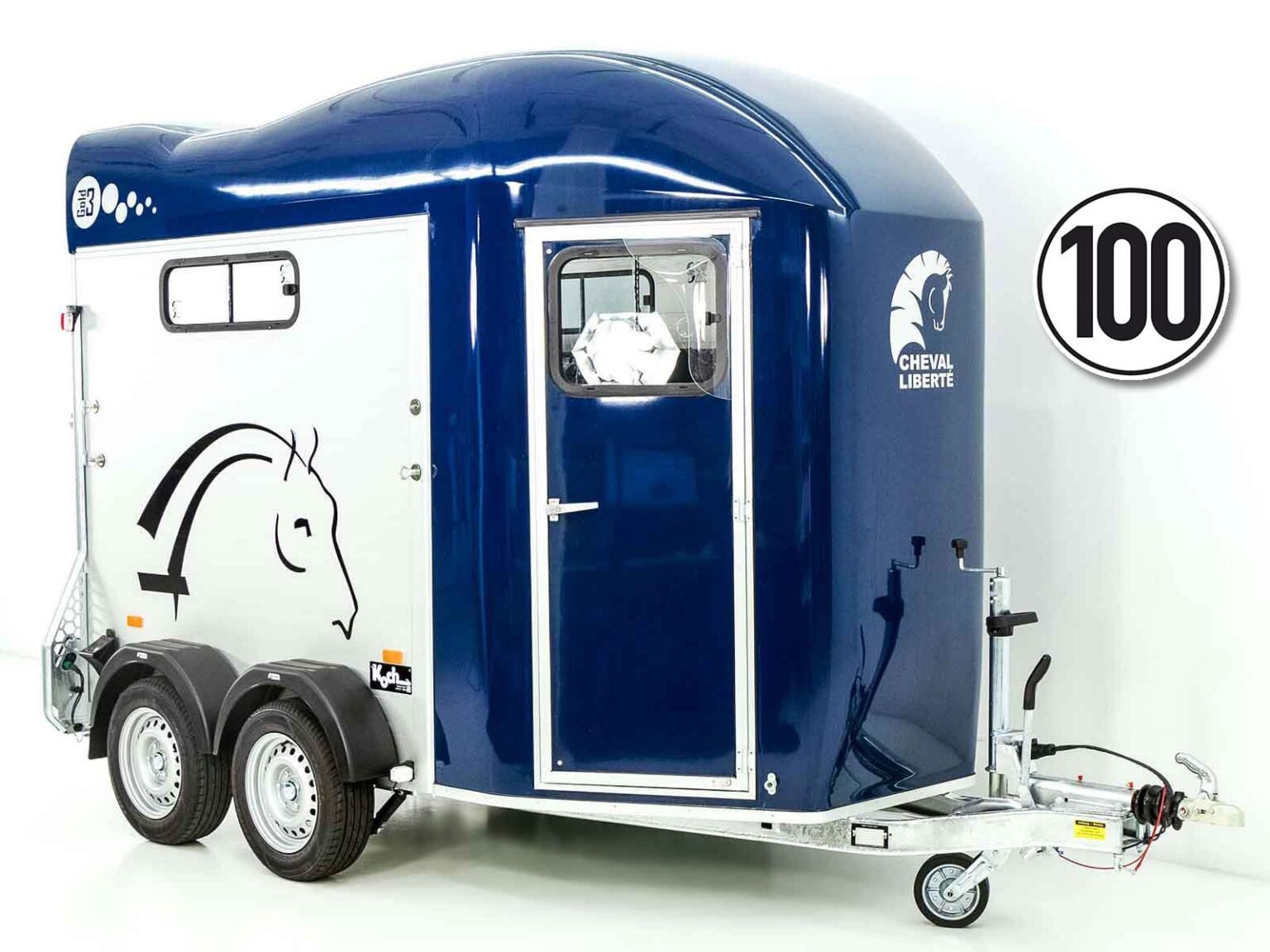 Cheval Liberte Pferdeanhänger GOLD 3 | Premium | Pullman 2 | Sattelkammer | blau-Neu