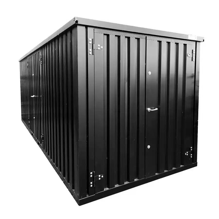 Container Werkstatt 5×2 m – Doppeltür kurze Seite, Schwarz RAL 9005 - Image 7