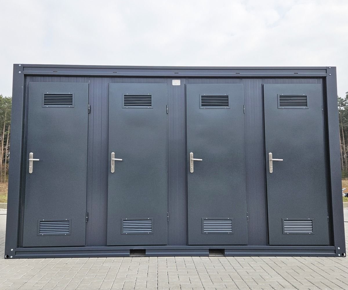 Sanitärcontainer 4×2 m RAL7016 – 4 WC-Kabinen & 4 Pissoirs - Image 4