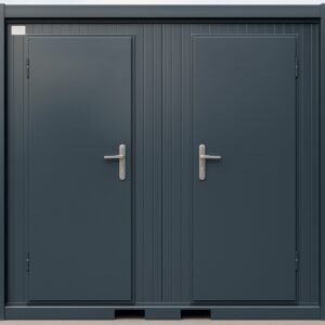 Duschcontainer – Sanitärcontainer als Doppelkabine mit zwei Duschen – RAL 7016 Anthrazit