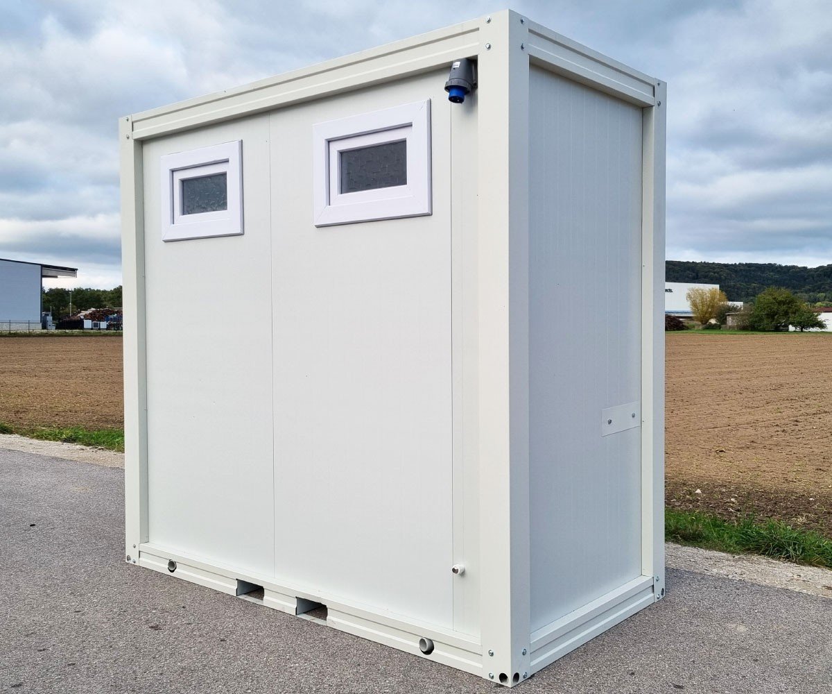 Duschcontainer – Sanitärcontainer als Doppelkabine mit zwei Duschen – RAL9002 weiß - Image 6