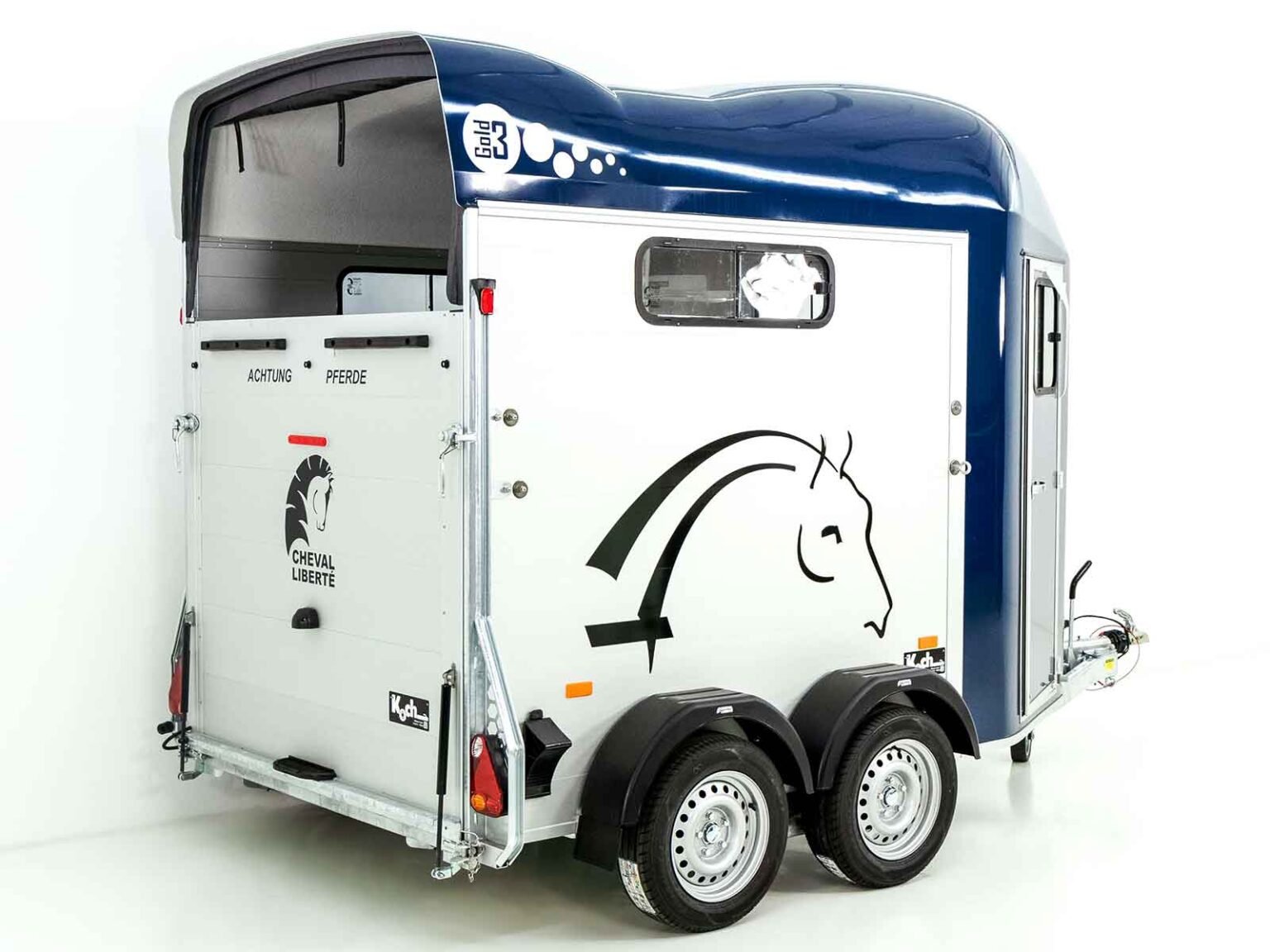 Cheval Liberte Pferdeanhänger GOLD 3 | Premium | Pullman 2 | Sattelkammer | blau-Neu - Image 4