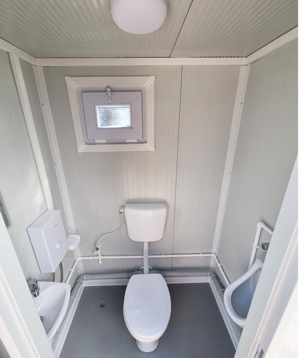 Sanitärcontainer RAL 9002 – Klo, Pissoir, Waschbecken mit Warmwasser - Image 6