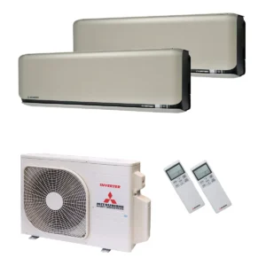 Mitsubishi Heavy Klimaanlage SRK-ZSX-WF Wandgerät Multisplit Set mit 2 Innengeräten 2 x 3,5 kW Titan