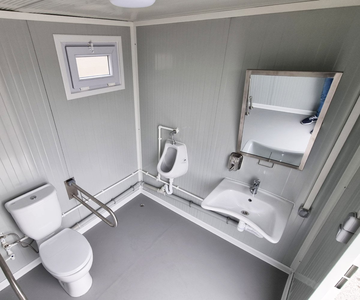 Behindertengerechter Sanitärcontainer mit Rampe und Warmwasser – RAL 7016 - Image 7