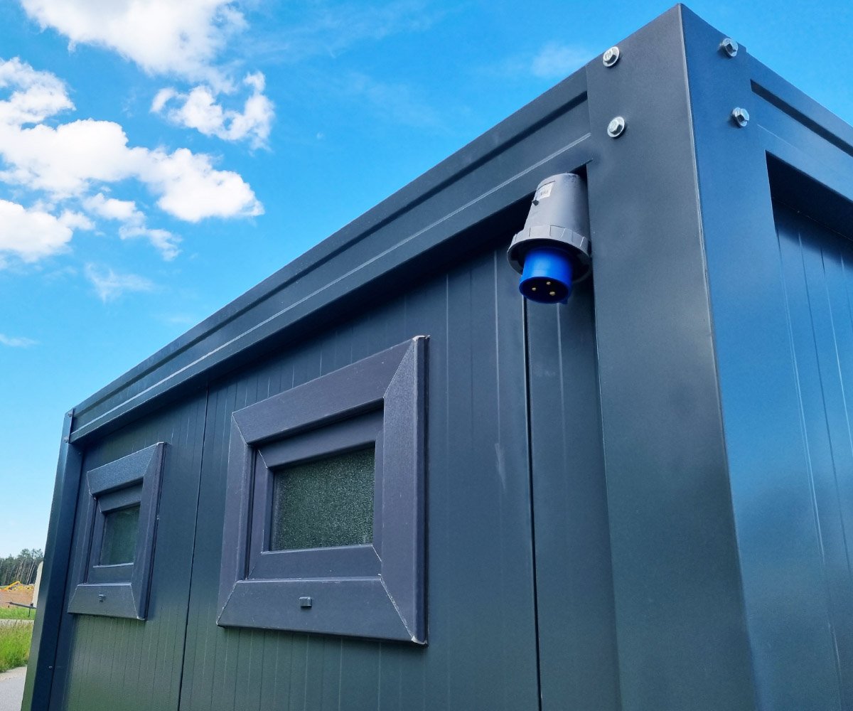 WC Sanitärcontainer mit Doppelkabine – für Mann und Frau – Anthrazit (RAL 7016) - Image 3