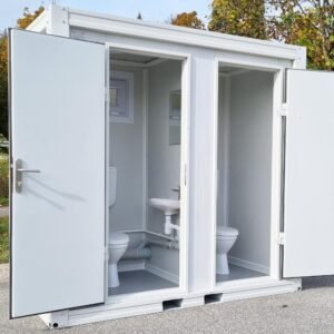 Sanitärcontainer Toilette in Weiß für Mann und Frau RAL9002